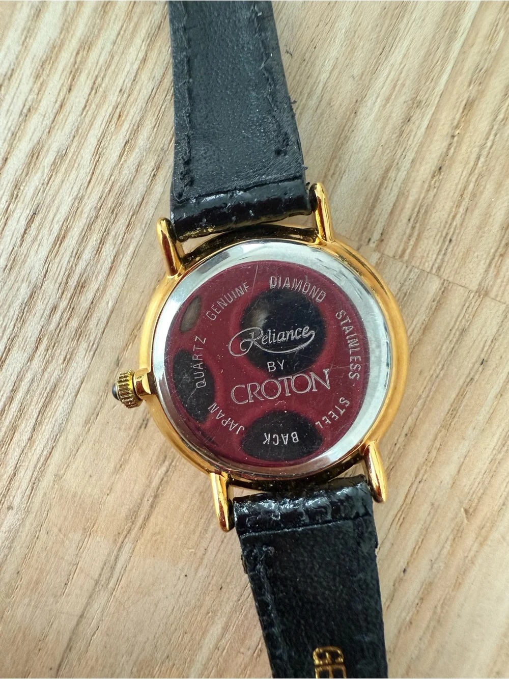 Reliance by croton diamond ladies black and gold tone watch NEW BATTERY
